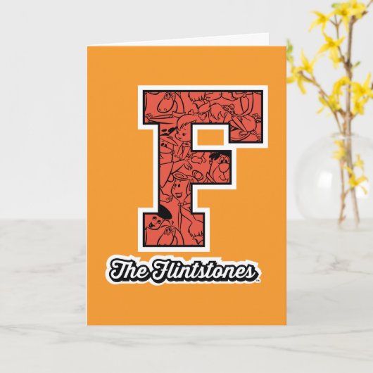 Flintstenen | Monogram voor leesbare stijl Kaart (Gele Bloem)