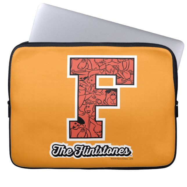 Flintstenen | Monogram voor leesbare stijl Laptop Sleeve (Voorkant)