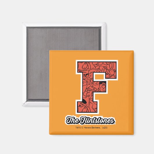Flintstenen | Monogram voor leesbare stijl Magneet (Voorkant / Achterkant)