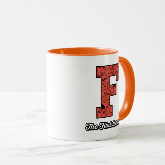 Flintstenen | Monogram voor leesbare stijl Mok (Voorkant rechts)
