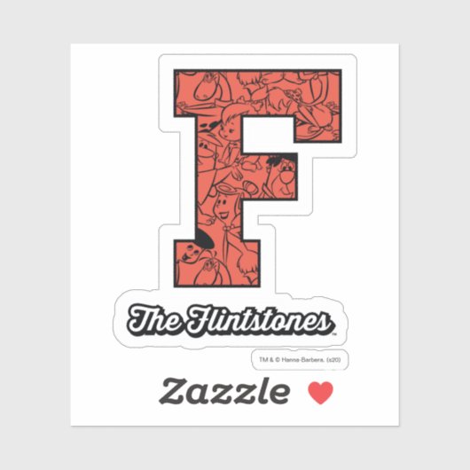 Flintstenen | Monogram voor leesbare stijl Sticker (Vel)