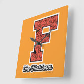 Flintstenen | Monogram voor leesbare stijl Vierkante Klok (Hoek)