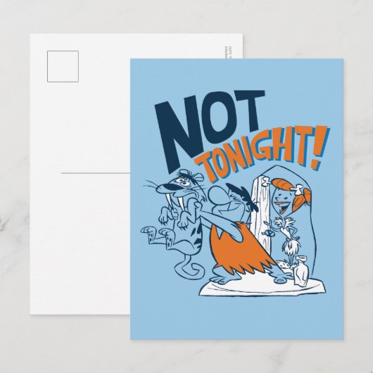 Flintstenen | Niet vanavond. Uitnodiging Briefkaart (Voorkant / Achterkant)