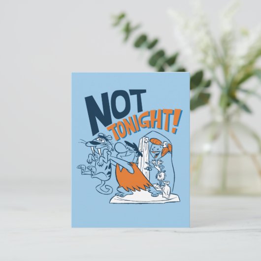 Flintstenen | Niet vanavond. Uitnodiging Briefkaart (Staand voorkant)