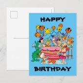 Flintstenen | Partij voor de verjaardag Uitnodiging Briefkaart (Voorkant / Achterkant)