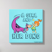 Flintstenen | Pebbles & Dino Play Ball Canvas Afdruk (Voorkant)