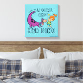 Flintstenen | Pebbles & Dino Play Ball Canvas Afdruk (Insitu (Slaapkamer))