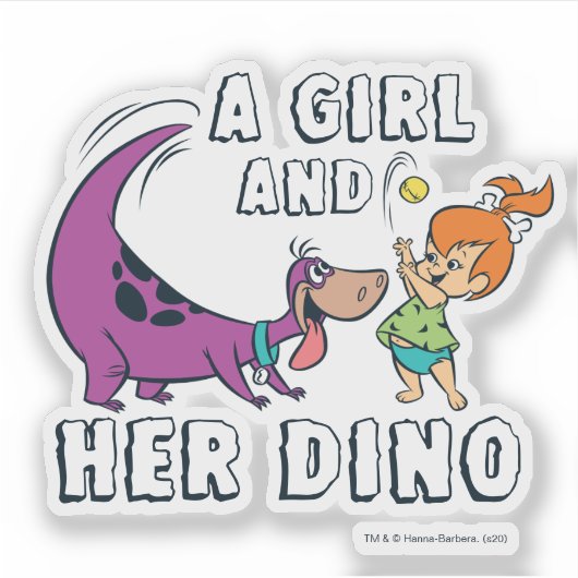 Flintstenen | Pebbles & Dino Play Ball Sticker (Voorkant)