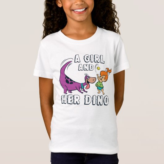 Flintstenen | Pebbles & Dino Play Ball T-shirt (Voorkant)