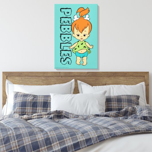 Flintstenen | Pebbles Flintstone Canvas Afdruk (Insitu (Slaapkamer))