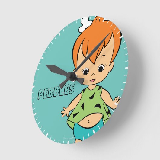 Flintstenen | Pebbles Flintstone Ronde Klok (Hoek)
