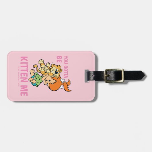 Flintstenen | Pebbles & Haar tijger Bagagelabel (Voorkant horizontaal)