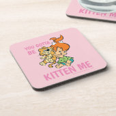 Flintstenen | Pebbles & Haar tijger Bier Onderzetter (Linkerzijde)