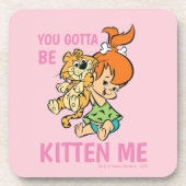 Flintstenen | Pebbles & Haar tijger Bier Onderzetter (Voorkant)