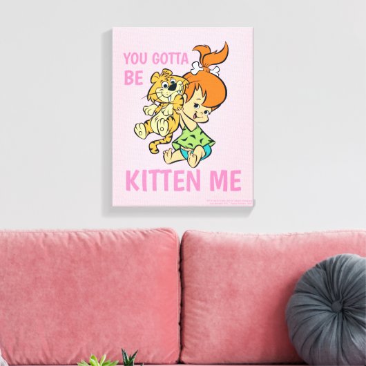 Flintstenen | Pebbles & Haar tijger Canvas Afdruk (Insitu (Woonkamer))