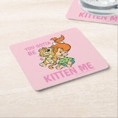 Flintstenen | Pebbles & Haar tijger Kartonnen Onderzetters (Schuin)