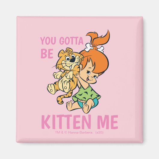 Flintstenen | Pebbles & Haar tijger Magneet (Voorkant)