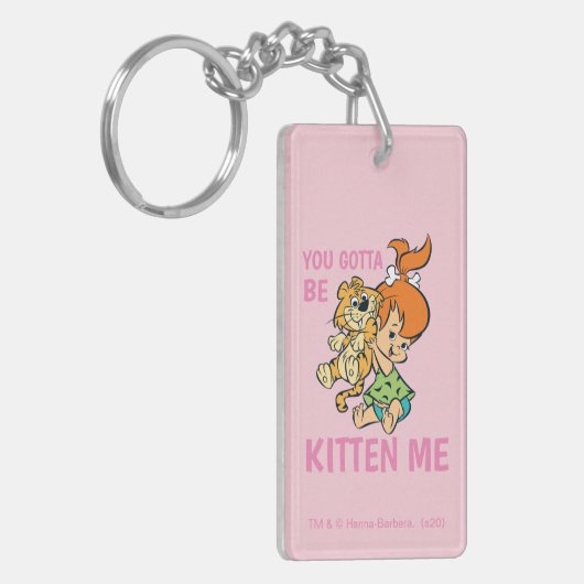 Flintstenen | Pebbles & Haar tijger Sleutelhanger (Voorkant Links)