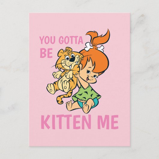 Flintstenen | Pebbles & Haar tijger Uitnodiging Briefkaart (Voorkant)