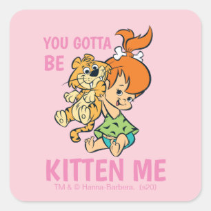 Flintstenen   Pebbles & Haar tijger Vierkante Sticker