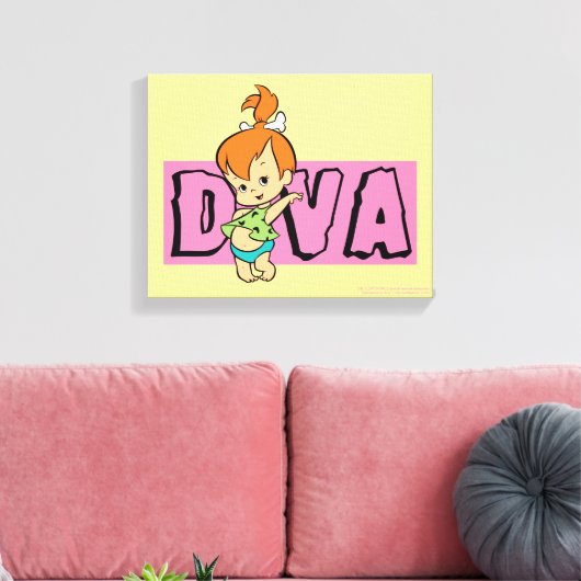 Flintstenen | Pebbles - Little Diva Canvas Afdruk (Insitu (Woonkamer))