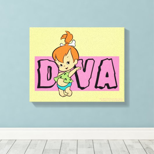 Flintstenen | Pebbles - Little Diva Canvas Afdruk (Insitu (Houten vloer))