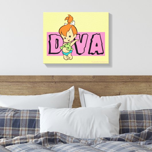 Flintstenen | Pebbles - Little Diva Canvas Afdruk (Insitu (Slaapkamer))