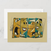 Flintstenen | Retro Comic Character Panels Briefkaart (Voorkant / Achterkant)