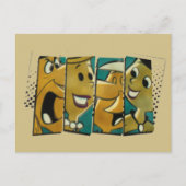 Flintstenen | Retro Comic Character Panels Briefkaart (Voorkant)