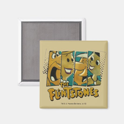 Flintstenen | Retro Comic Character Panels Magneet (Voorkant / Achterkant)