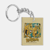Flintstenen | Retro Comic Character Panels Sleutelhanger (Voorkant Links)