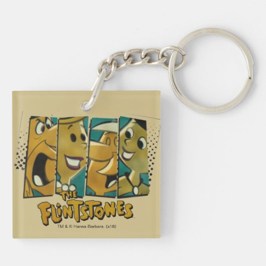 Flintstenen | Retro Comic Character Panels Sleutelhanger (Achterkant)