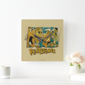 Flintstenen | Retro Comic Character Panels Vierkante Klok (Huis)