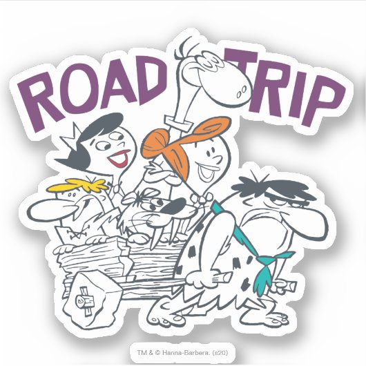 Flintstenen | Wegvervoer Sticker (Voorkant)