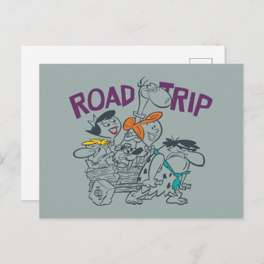 Flintstenen | Wegvervoer Uitnodiging Briefkaart (Voorkant / Achterkant)