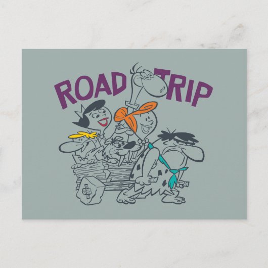 Flintstenen | Wegvervoer Uitnodiging Briefkaart (Voorkant)