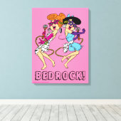 Flintstenen | Wilma & Betty Rock Stars Canvas Afdruk (Insitu (Houten vloer))