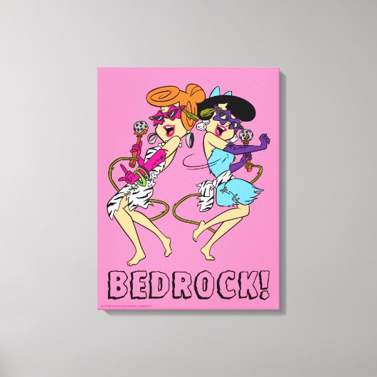 Flintstenen | Wilma & Betty Rock Stars Canvas Afdruk (Voorkant)