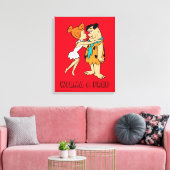 Flintstenen | Wilma Kissing Fred Canvas Afdruk (Insitu (Woonkamer))