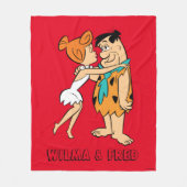 Flintstenen | Wilma Kissing Fred Fleece Deken (Voorkant)