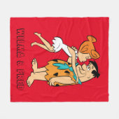 Flintstenen | Wilma Kissing Fred Fleece Deken (Voorkant (Horizontaal))