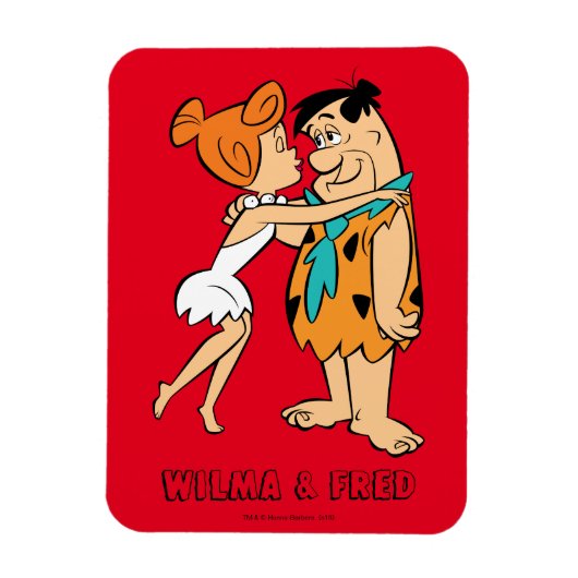 Flintstenen | Wilma Kissing Fred Magneet (Verticaal)