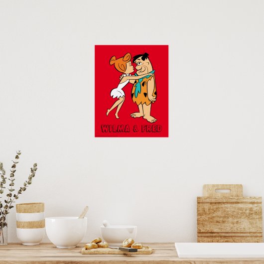 Flintstenen | Wilma Kissing Fred Poster (Keuken)