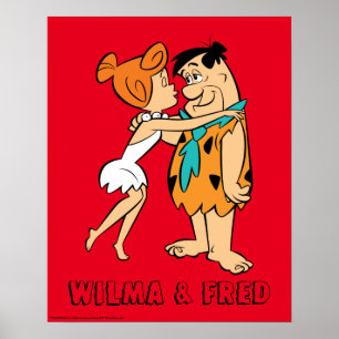 Flintstenen   Wilma Kissing Fred Poster