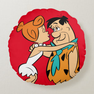 Flintstenen   Wilma Kissing Fred Rond Kussen