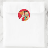 Flintstenen | Wilma Kissing Fred Ronde Sticker (Tas)