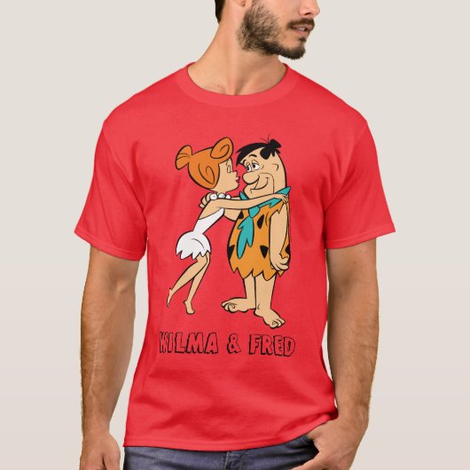 Flintstenen | Wilma Kissing Fred T-shirt (Voorkant)