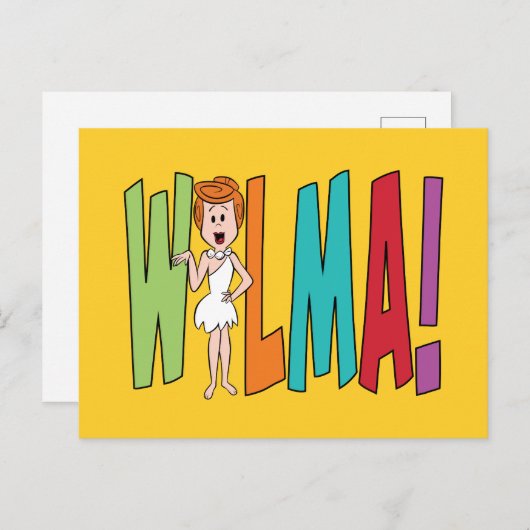 Flintstenen | WILMA! Uitnodiging Briefkaart (Voorkant / Achterkant)
