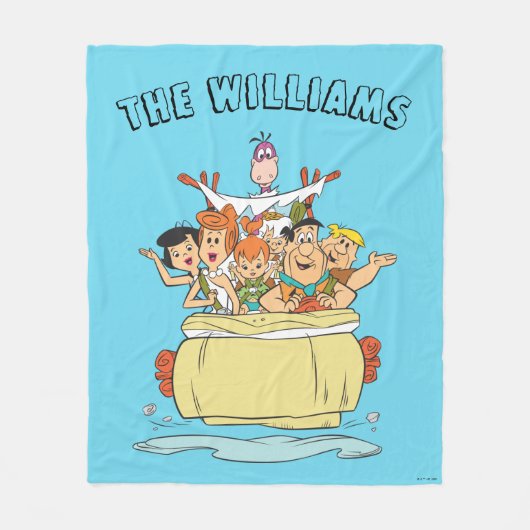 Flintstones Family Roadtrip Fleece Deken (Voorkant)