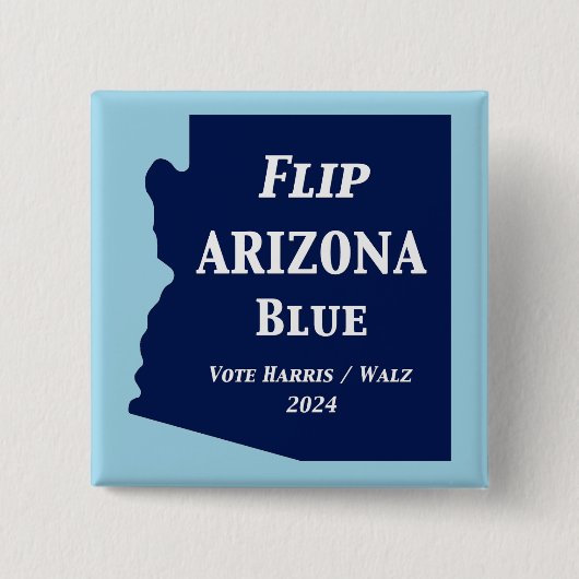 Flip Arizona Blauw in 2024 Vierkante Button 5,1 Cm (Voorkant)